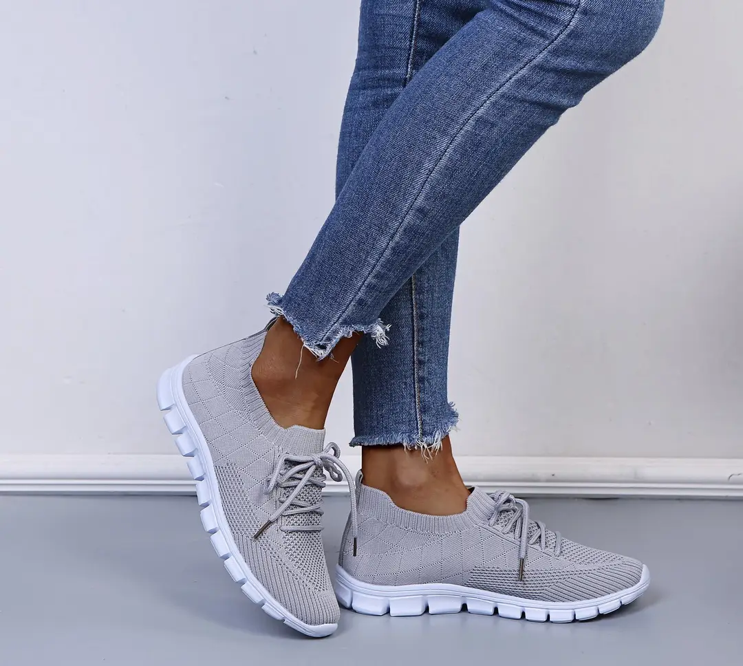 wish European and American foreign trade large size lace-up fly-woven casual shoes single-layer shoes women's cross-border sports thick-soled breathable board shoes for women — feature 18