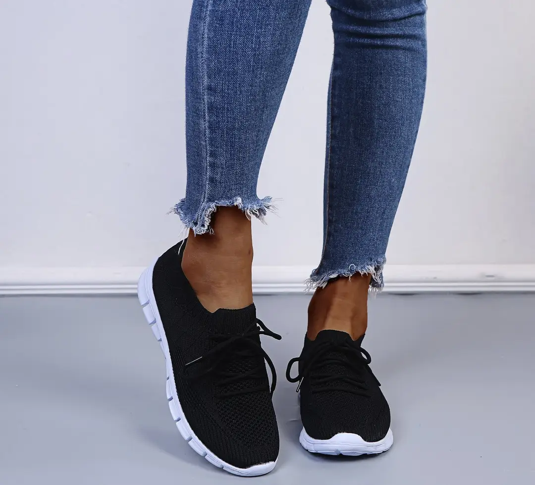 wish European and American foreign trade large size lace-up fly-woven casual shoes single-layer shoes women's cross-border sports thick-soled breathable board shoes for women — feature 20