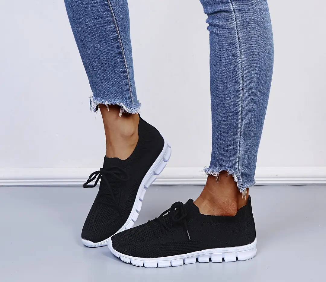 wish European and American foreign trade large size lace-up fly-woven casual shoes single-layer shoes women's cross-border sports thick-soled breathable board shoes for women — feature 21