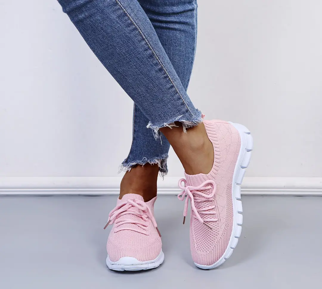 wish European and American foreign trade large size lace-up fly-woven casual shoes single-layer shoes women's cross-border sports thick-soled breathable board shoes for women — feature 6
