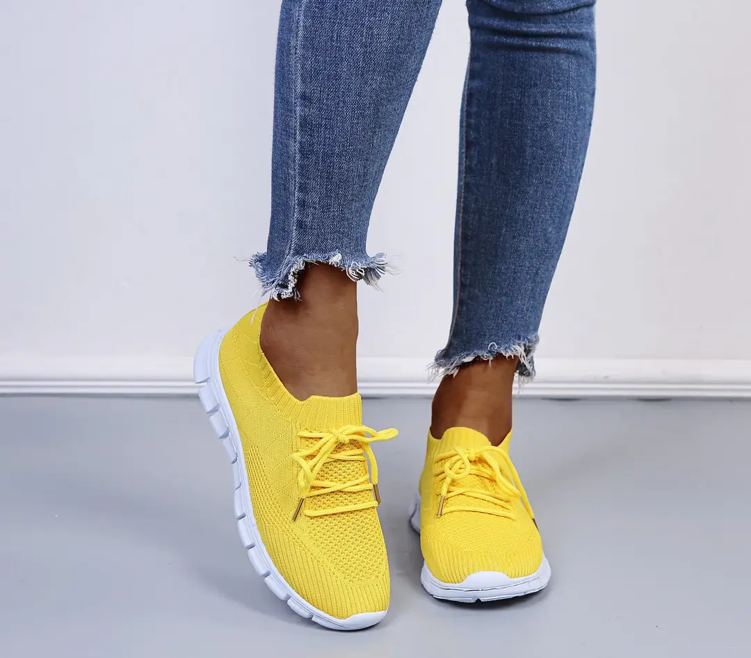 wish European and American foreign trade large size lace-up fly-woven casual shoes single-layer shoes women's cross-border sports thick-soled breathable board shoes for women — feature 7