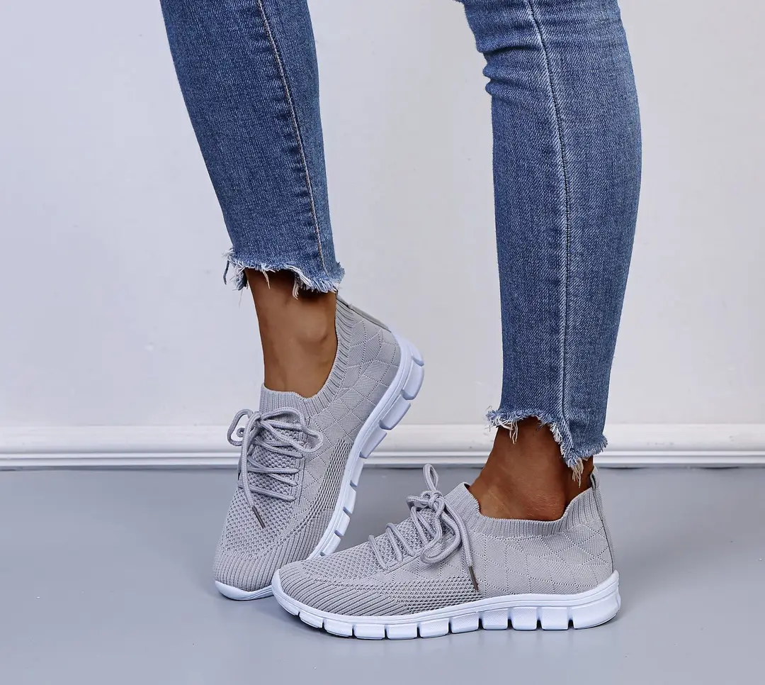 wish European and American foreign trade large size lace-up fly-woven casual shoes single-layer shoes women's cross-border sports thick-soled breathable board shoes for women