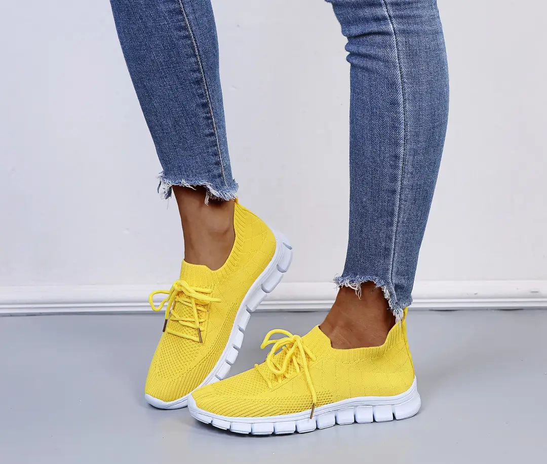 wish European and American foreign trade large size lace-up fly-woven casual shoes single-layer shoes women's cross-border sports thick-soled breathable board shoes for women