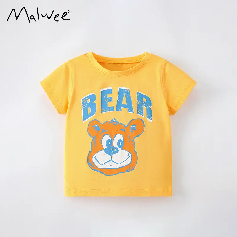 Yellow Bear Print T-Shirt for Boys - Image 6