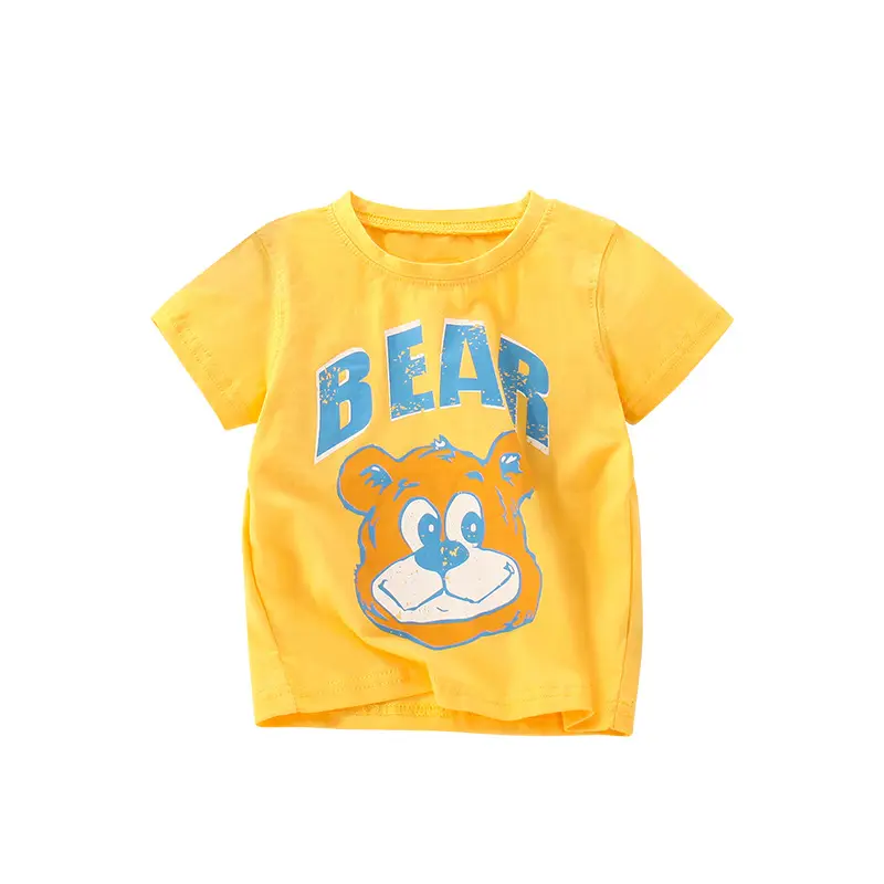 Yellow Bear Print T-Shirt for Boys - Image 10