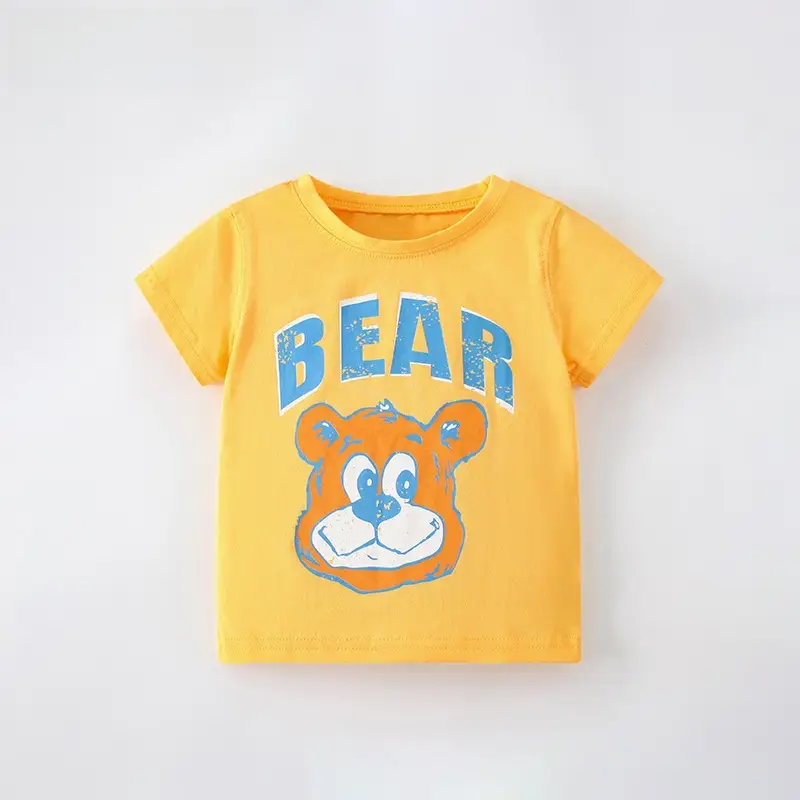 Yellow Bear Print T-Shirt for Boys - Image 5