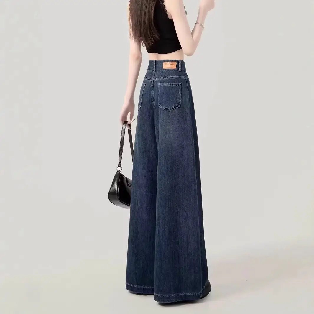 Women Korean Style Slimming Wide-leg Jeans Spring Autumn - Image 5