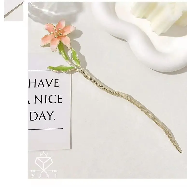 Lotus Drop Glaze Hairpin for Daily Updo