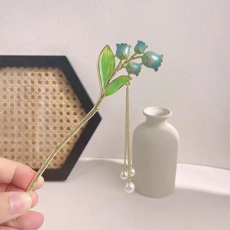 Lotus Drop Glaze Hairpin for Daily Updo