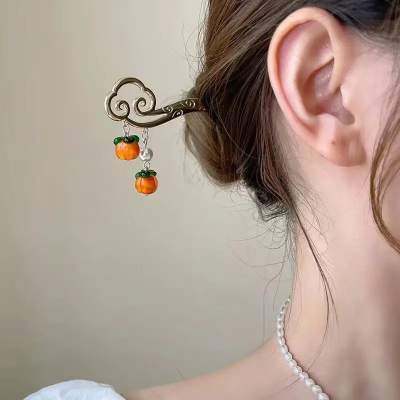 Lotus Drop Glaze Hairpin for Daily Updo