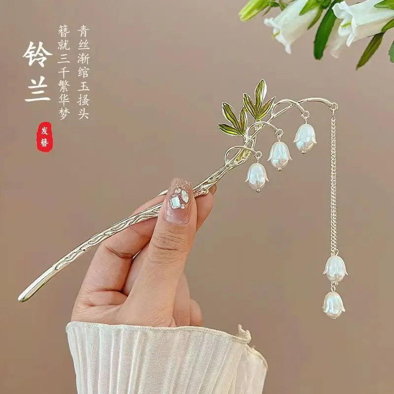 Lotus Drop Glaze Hairpin for Daily Updo
