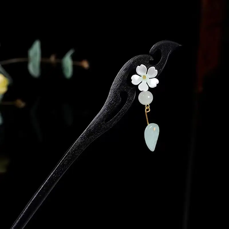 Lotus Drop Glaze Hairpin for Daily Updo