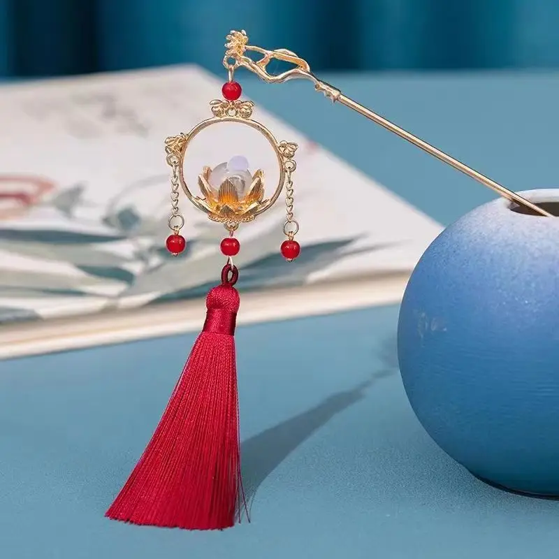 Lotus Drop Glaze Hairpin for Daily Updo