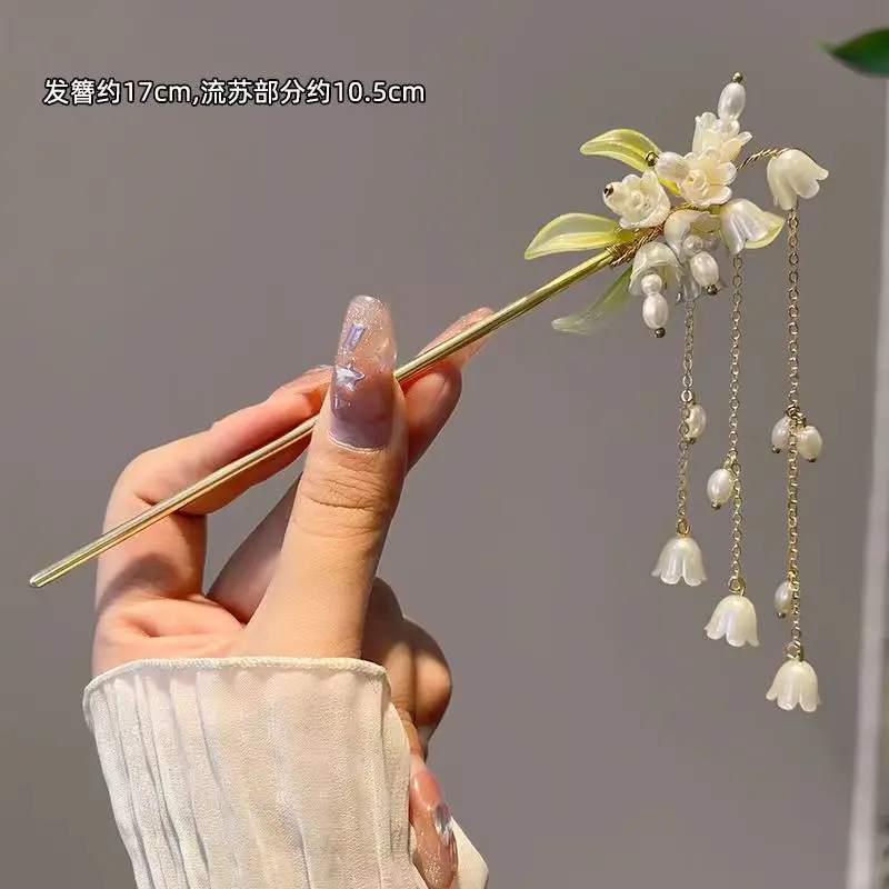 Lotus Drop Glaze Hairpin for Daily Updo