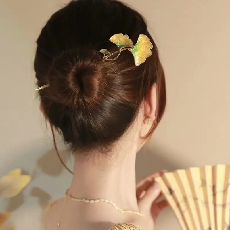 Lotus Drop Glaze Hairpin for Daily Updo
