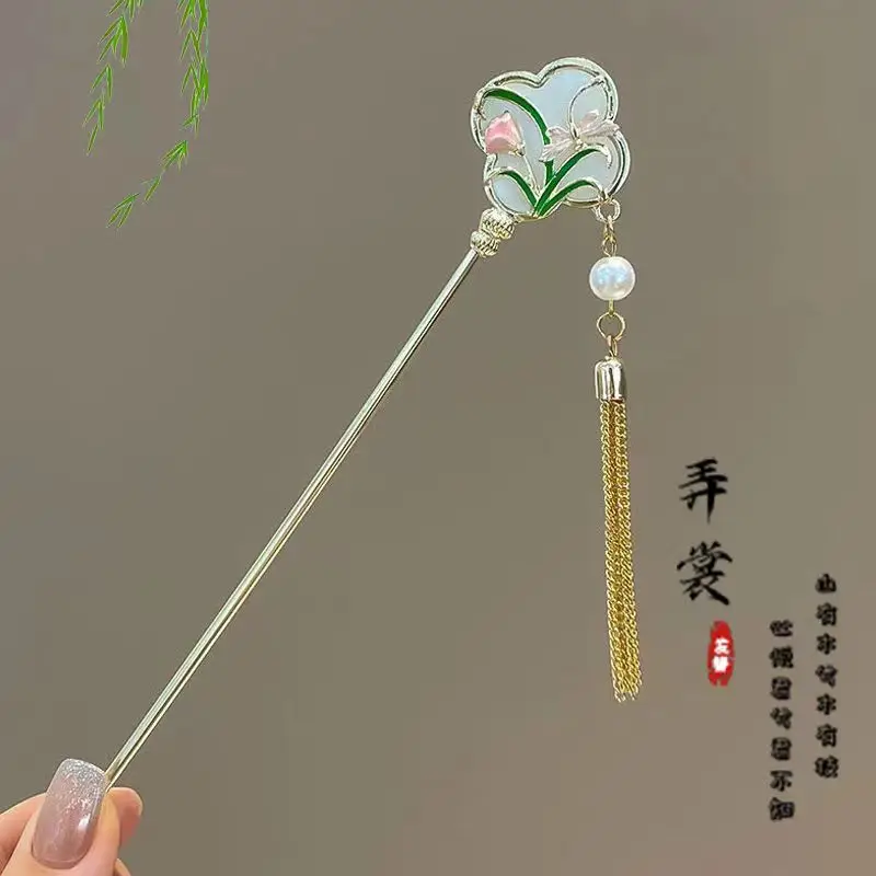Lotus Drop Glaze Hairpin for Daily Updo