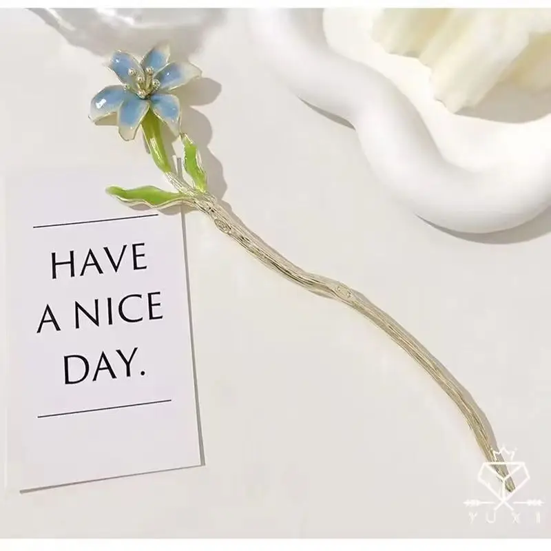 Lotus Drop Glaze Hairpin for Daily Updo