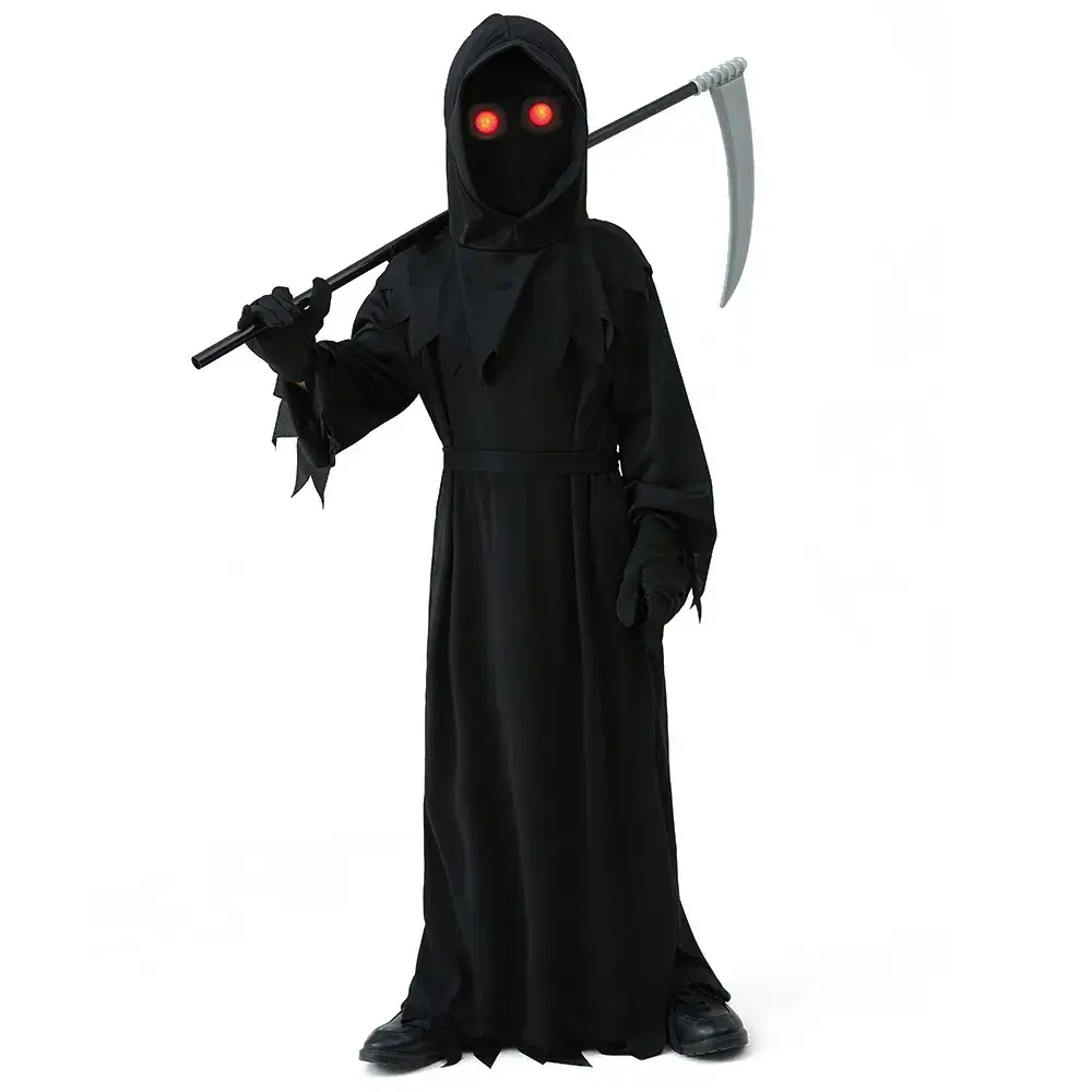 Halloween Ghost Red Eye Death Costume Scythe Suit - Image 6