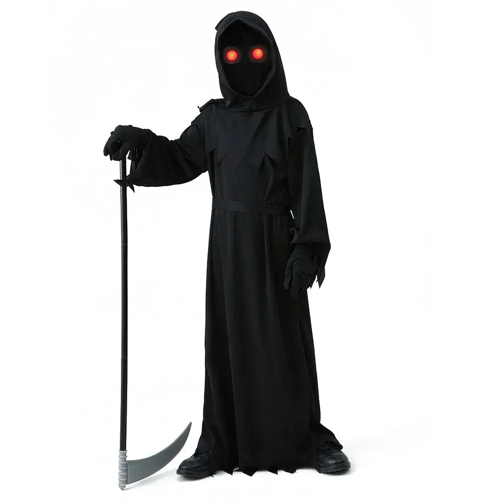 Halloween Ghost Red Eye Death Costume Scythe Suit - Image 7