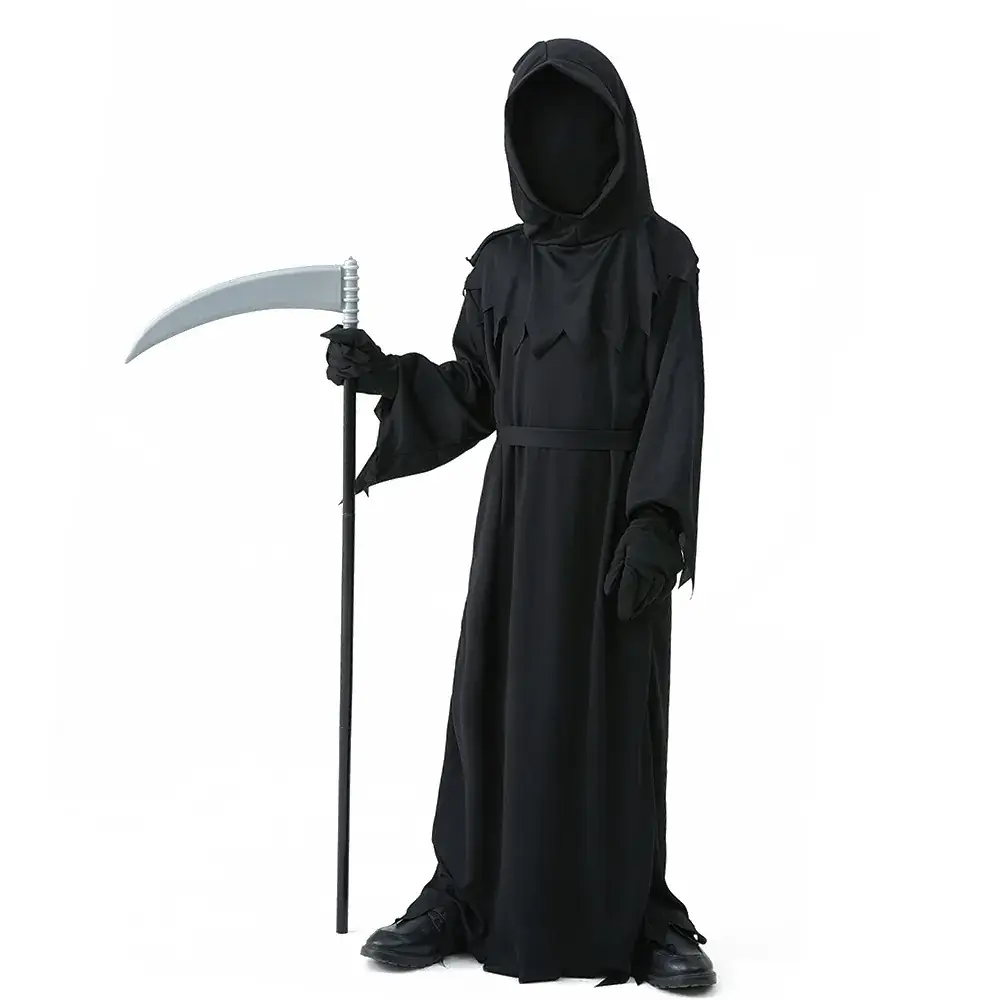 Halloween Ghost Red Eye Death Costume Scythe Suit - Image 3
