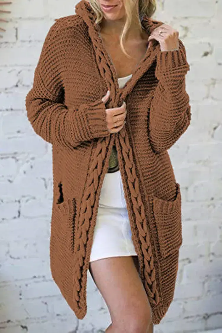 Pink Knitted Crossbody Cardigan for Women - Image 6