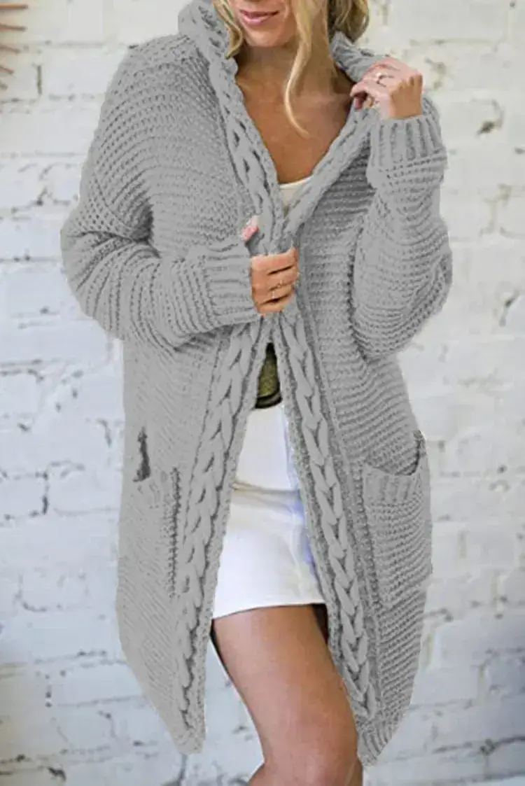Pink Knitted Crossbody Cardigan for Women - Image 3