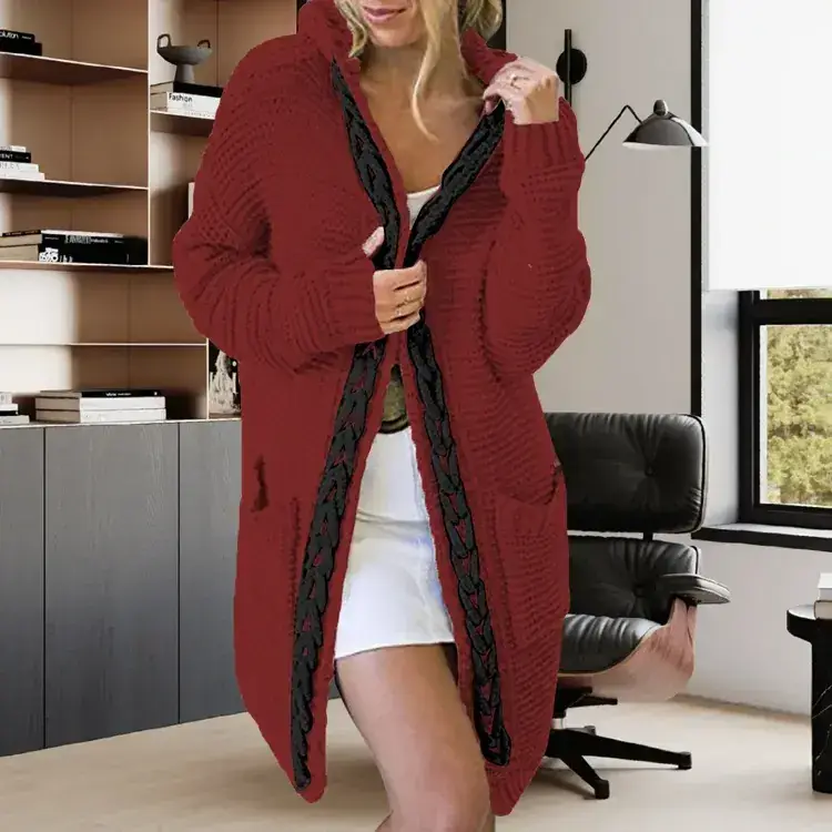 Pink Knitted Crossbody Cardigan for Women - Image 10