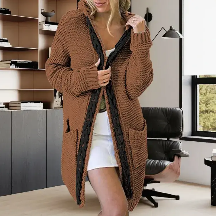 Pink Knitted Crossbody Cardigan for Women - Image 11