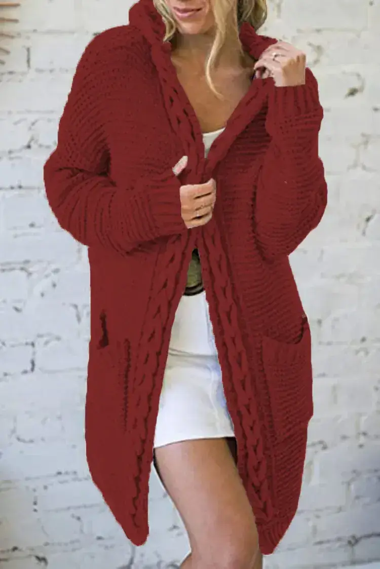 Pink Knitted Crossbody Cardigan for Women - Image 4