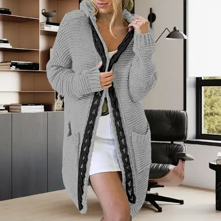 Pink Knitted Crossbody Cardigan for Women - Image 9
