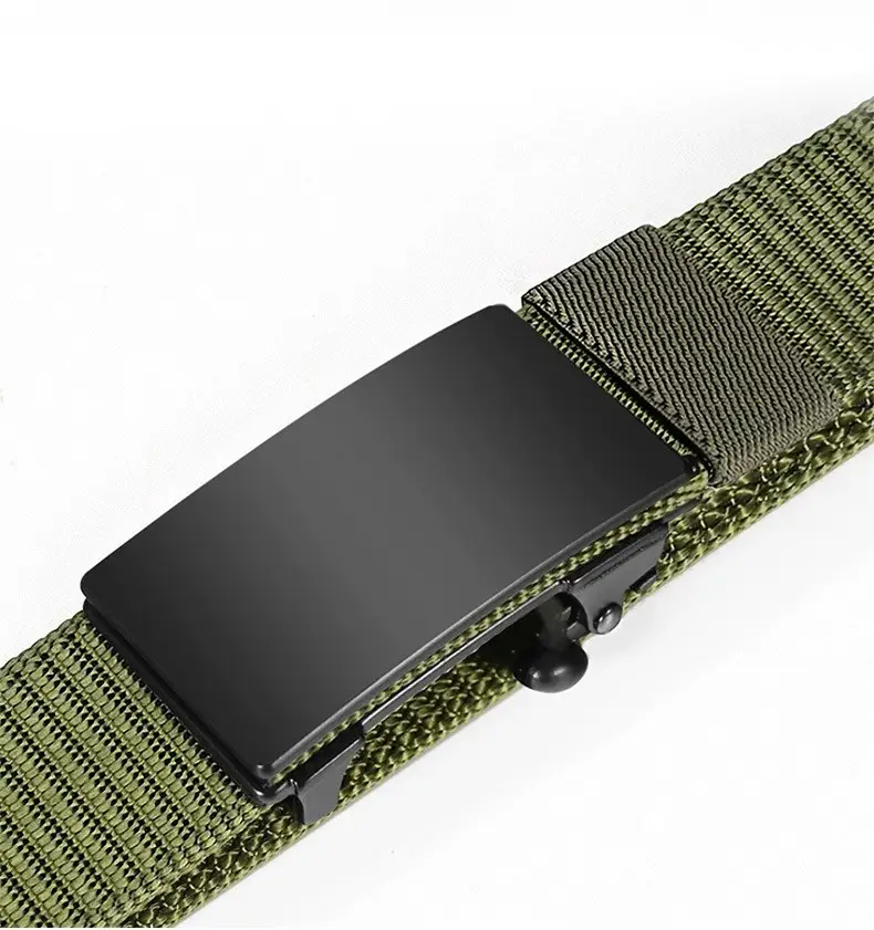 Men's Black Canvas Belt with Automatic Buckle โ feature 15