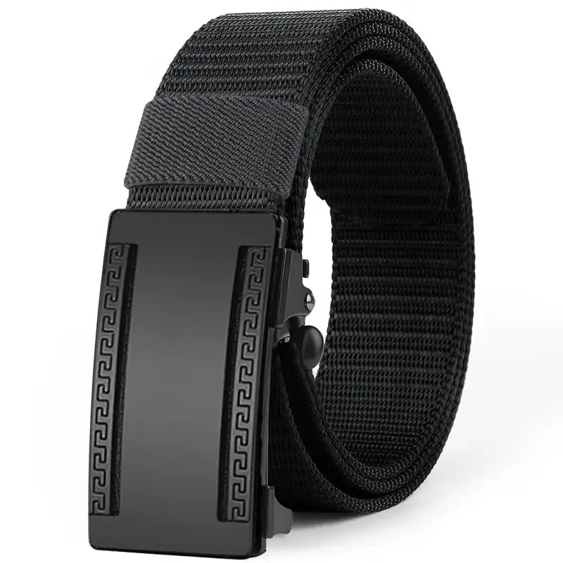 Men's Black Canvas Belt with Automatic Buckle - Image 10