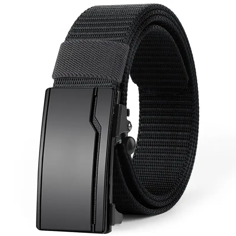 Men's Black Canvas Belt with Automatic Buckle - Image 11