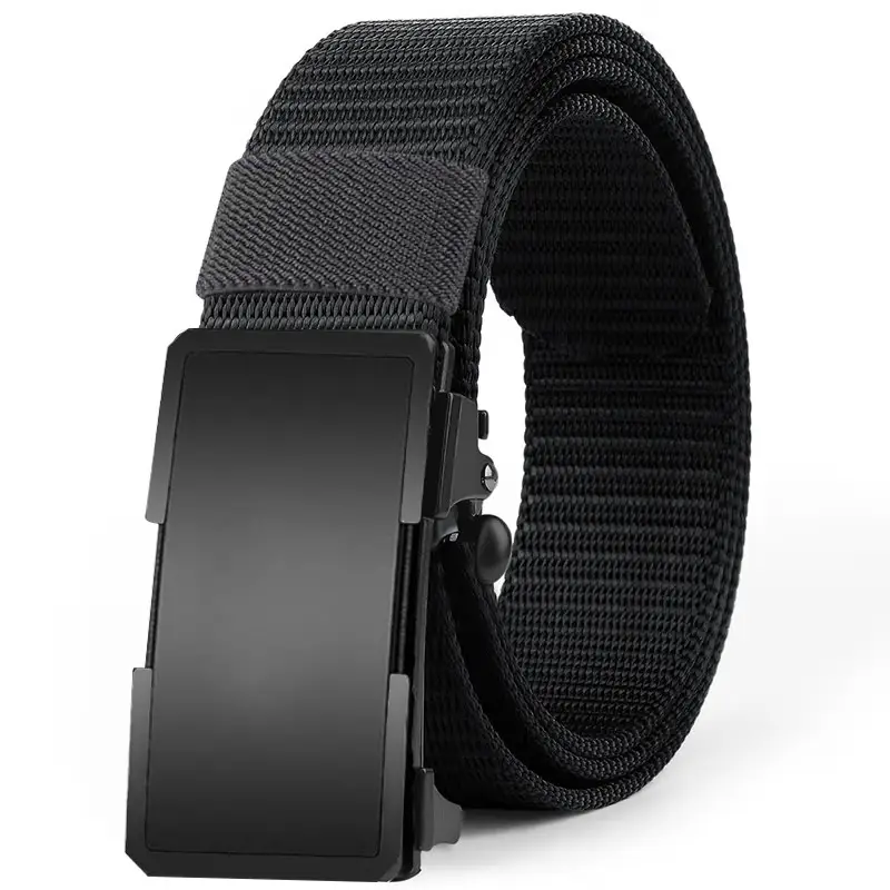 Men's Black Canvas Belt with Automatic Buckle - Image 13