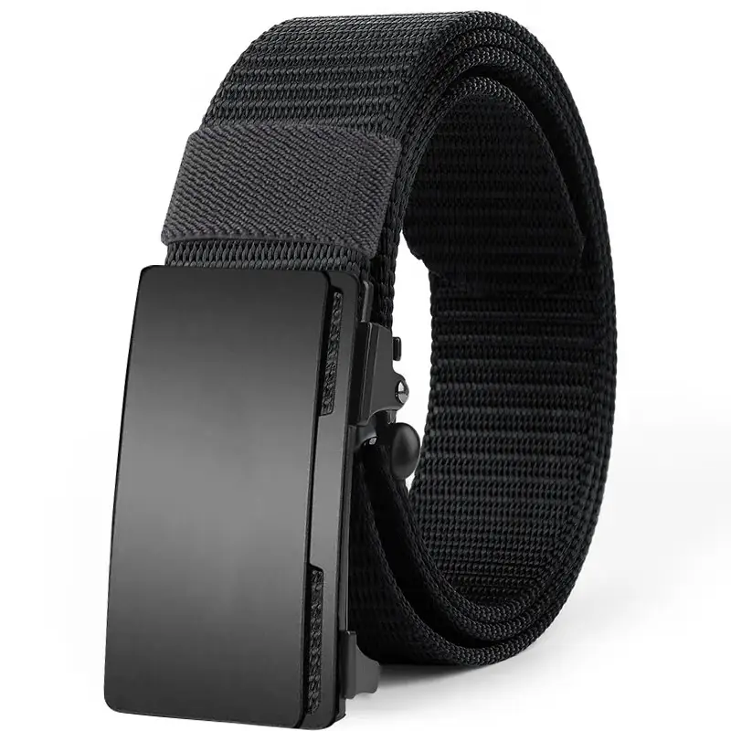 Men's Black Canvas Belt with Automatic Buckle - Image 14