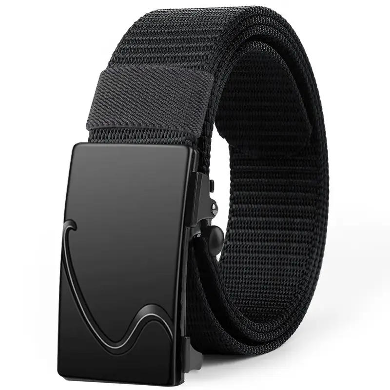 Men's Black Canvas Belt with Automatic Buckle - Image 15