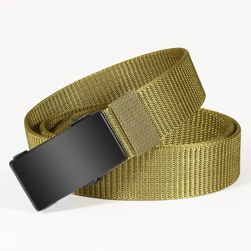 Men's Black Canvas Belt with Automatic Buckle - Image 2