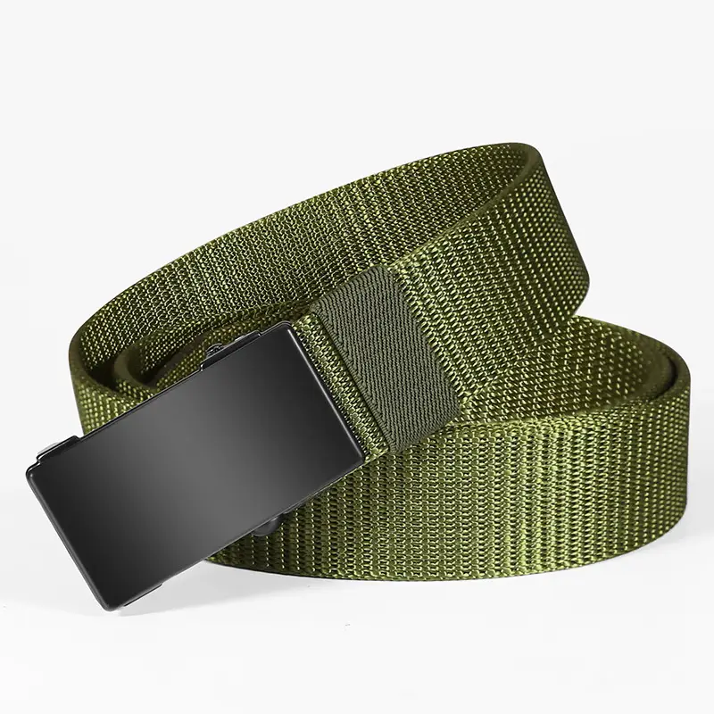 Men's Black Canvas Belt with Automatic Buckle - Image 3