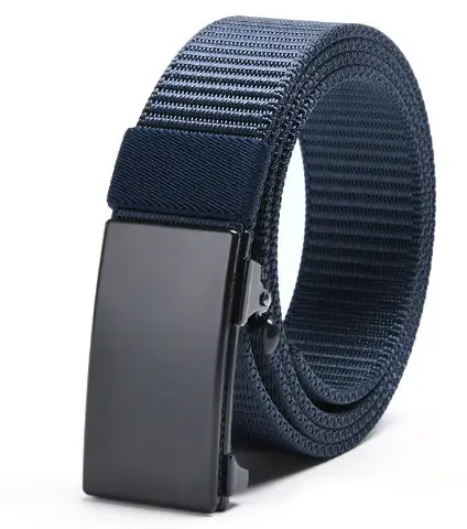 Men's Black Canvas Belt with Automatic Buckle - Image 4