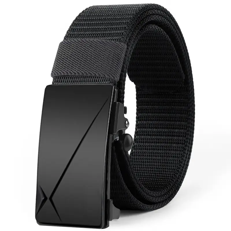 Men's Black Canvas Belt with Automatic Buckle - Image 5
