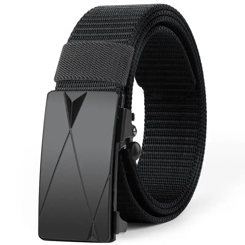 Men's Black Canvas Belt with Automatic Buckle - Image 6