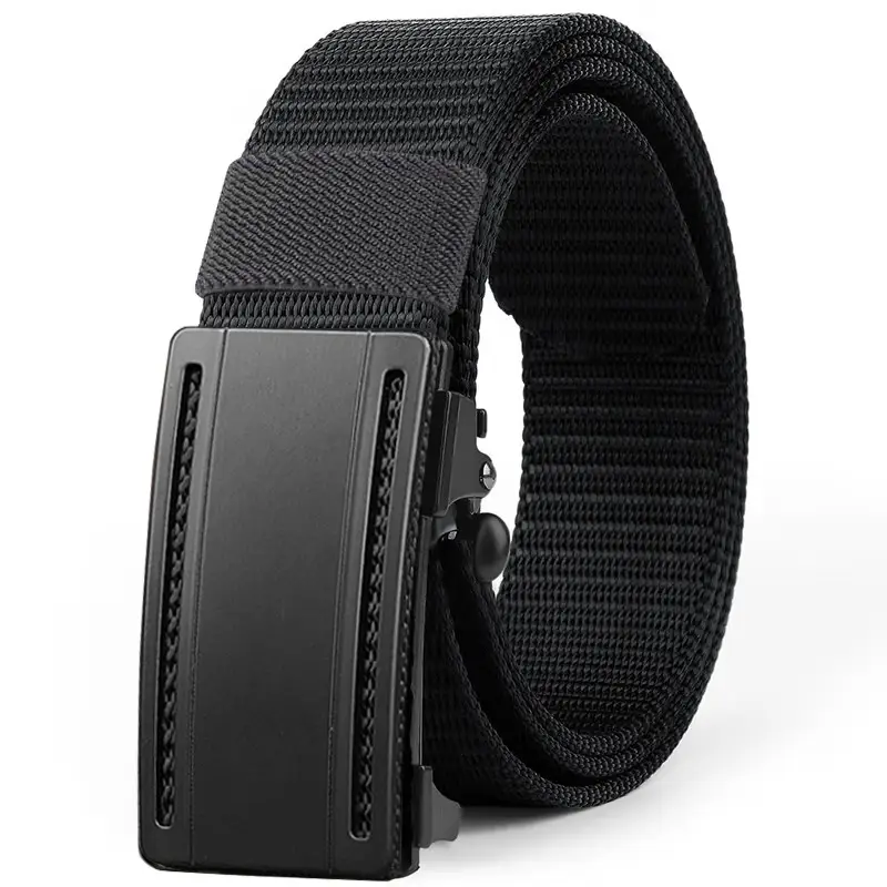 Men's Black Canvas Belt with Automatic Buckle - Image 7