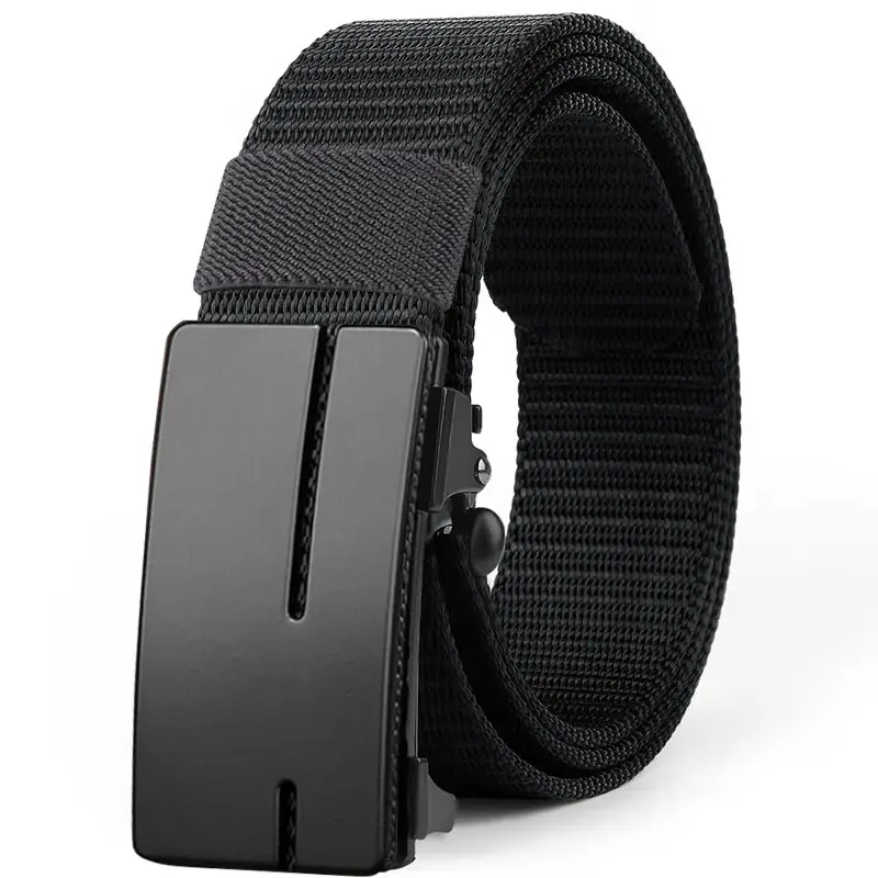 Men's Black Canvas Belt with Automatic Buckle - Image 8