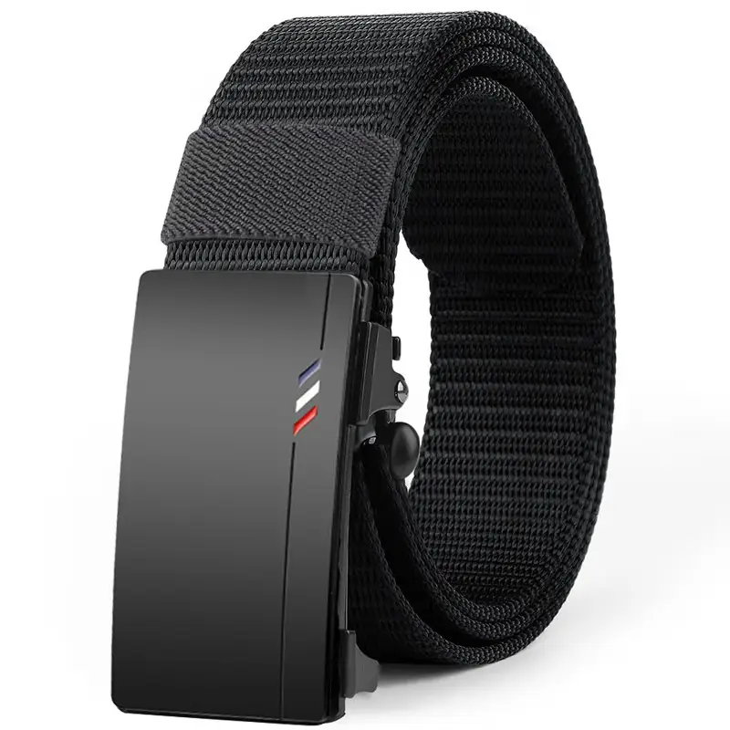 Men's Black Canvas Belt with Automatic Buckle - Image 9
