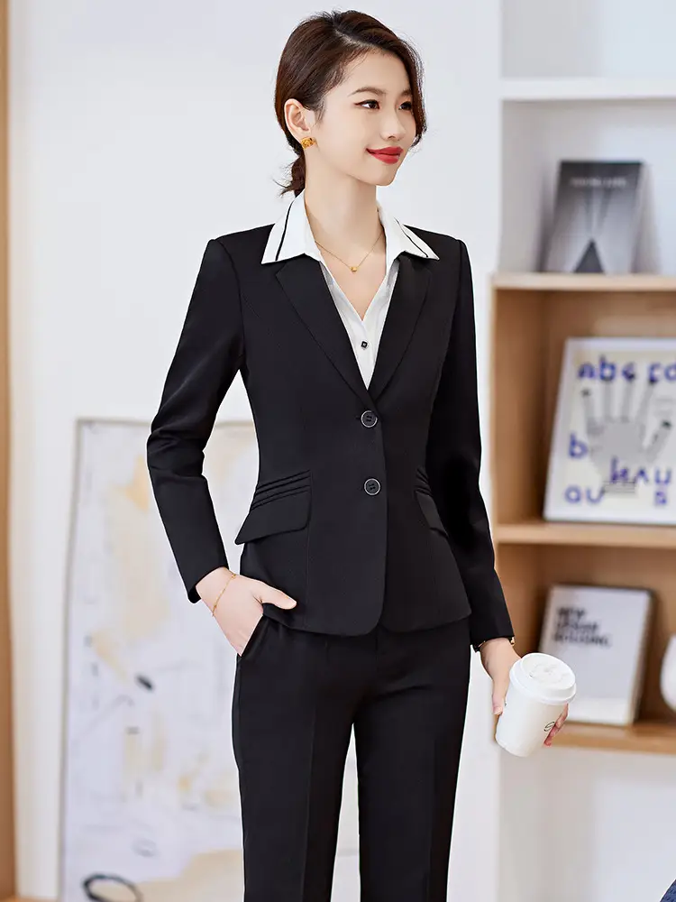 Black Professional Vest for Women British Style Workwear Suit - Image 2