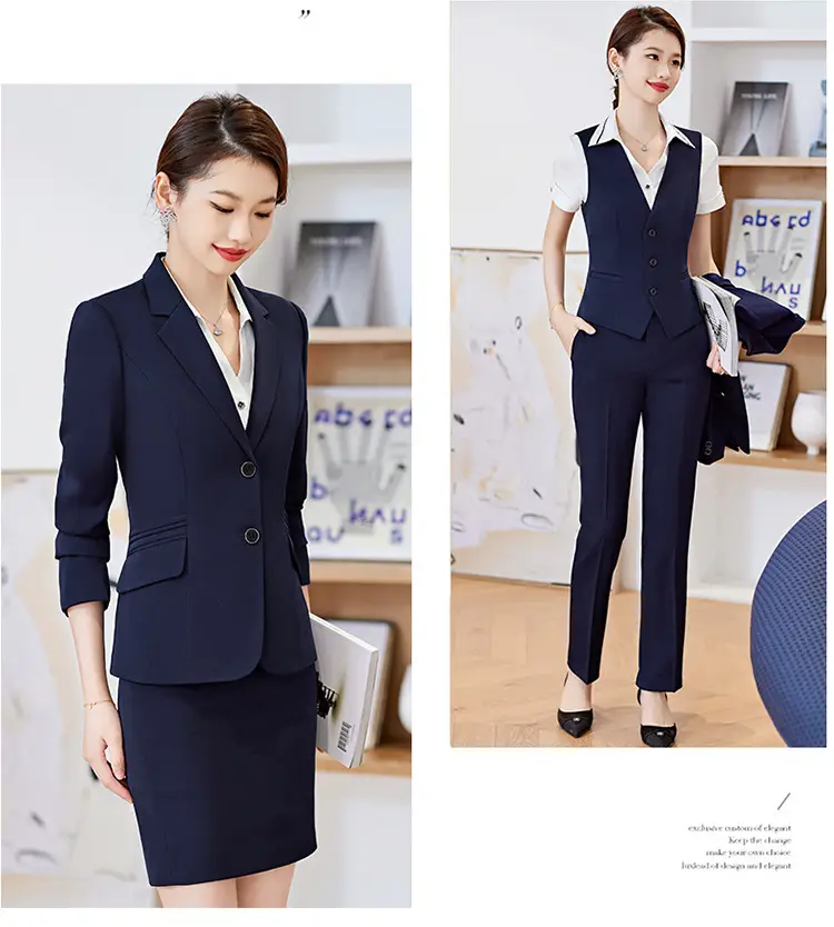 Black Professional Vest for Women British Style Workwear Suit — feature 16