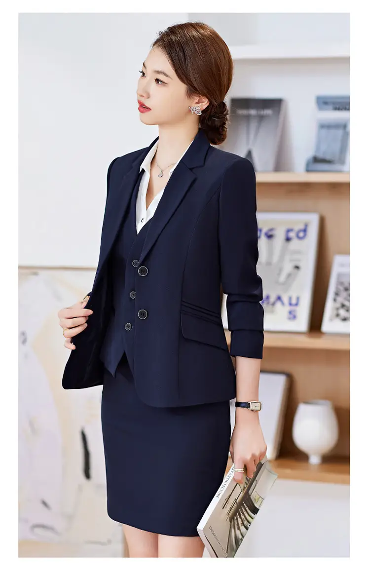 Black Professional Vest for Women British Style Workwear Suit — feature 17
