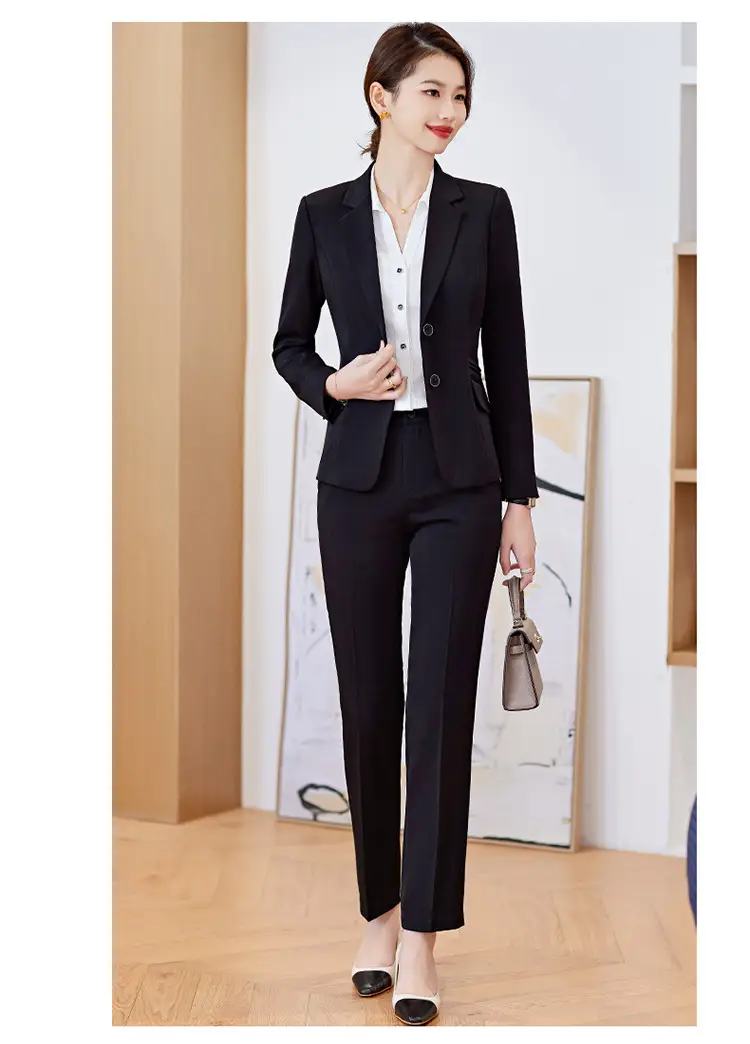 Black Professional Vest for Women British Style Workwear Suit — feature 19