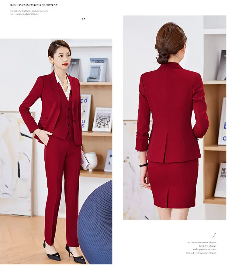 Black Professional Vest for Women British Style Workwear Suit — feature 24
