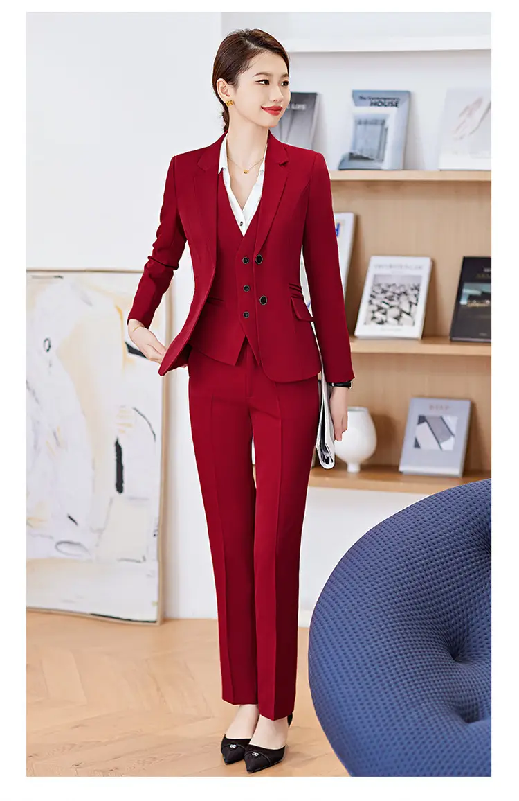 Black Professional Vest for Women British Style Workwear Suit — feature 25
